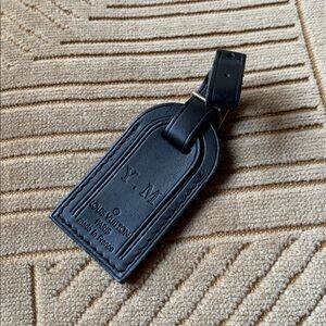 Louis Vuitton “Y.M” Initialed Micro Mini Luggage Black Leather Tag